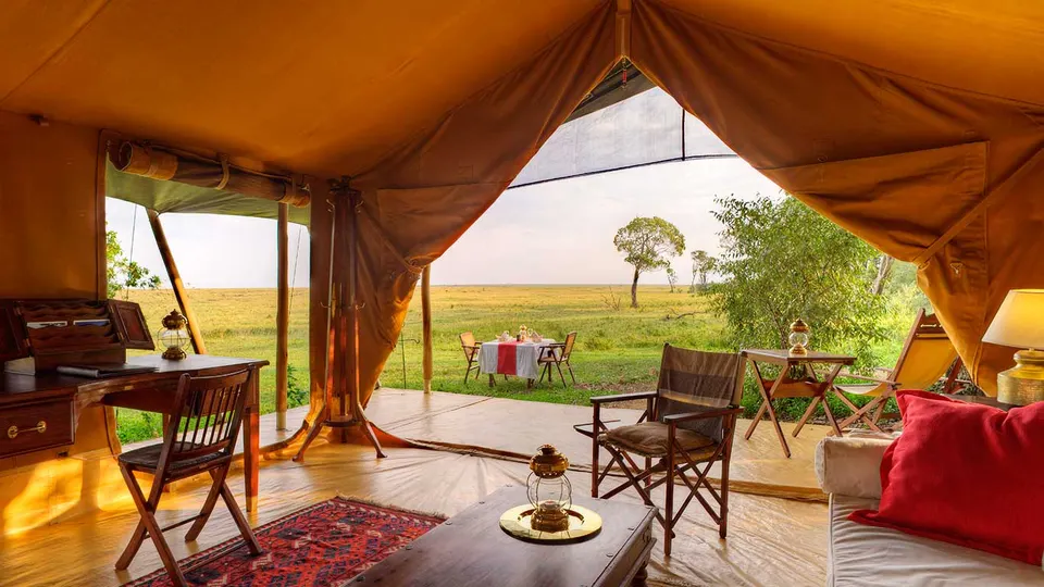 Elephant Pepper honeymoon/family suite living area opening to the landscape