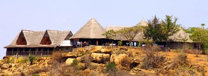 Zomeni Lion Hill lodge buildings on rocky hillside
