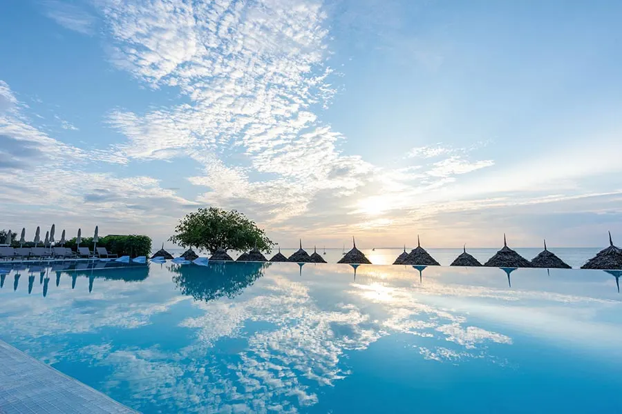 Riu Palace Zanzibar pool at sunset
