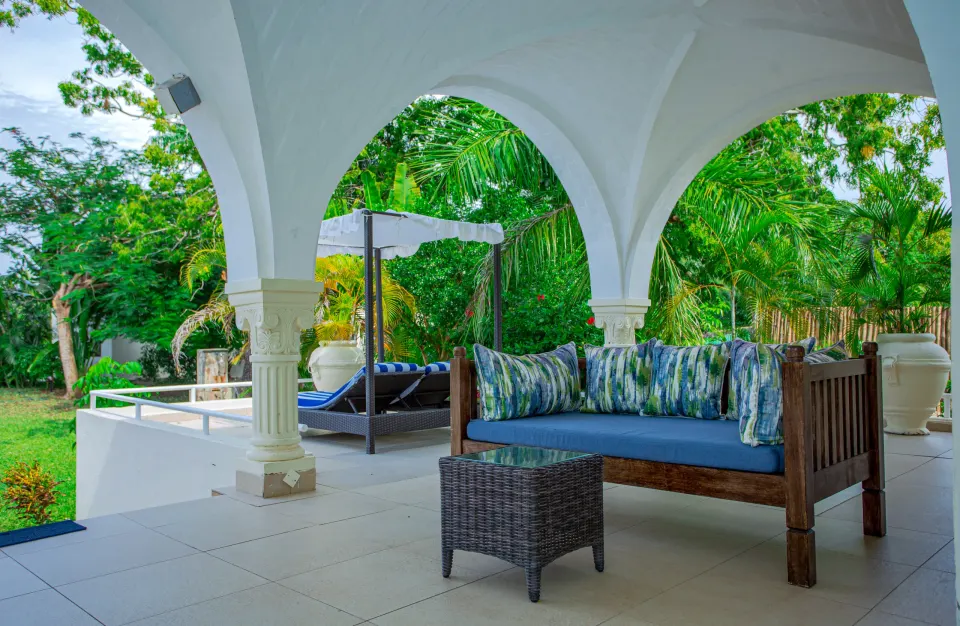 Covered outdoor seating