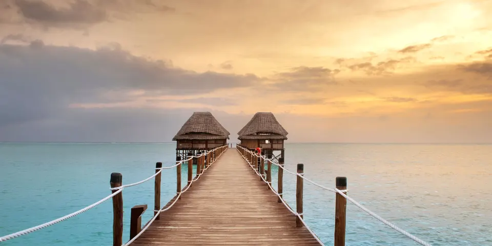 Meliá Zanzibar jetty at sunset