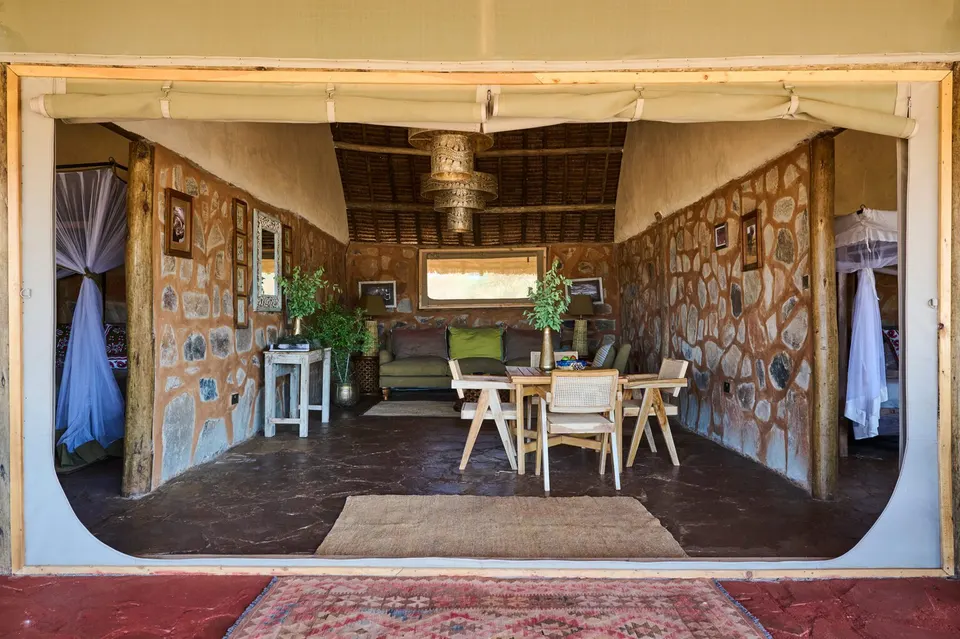 Saruni Basecamp Saruni Rhino family tent lounge