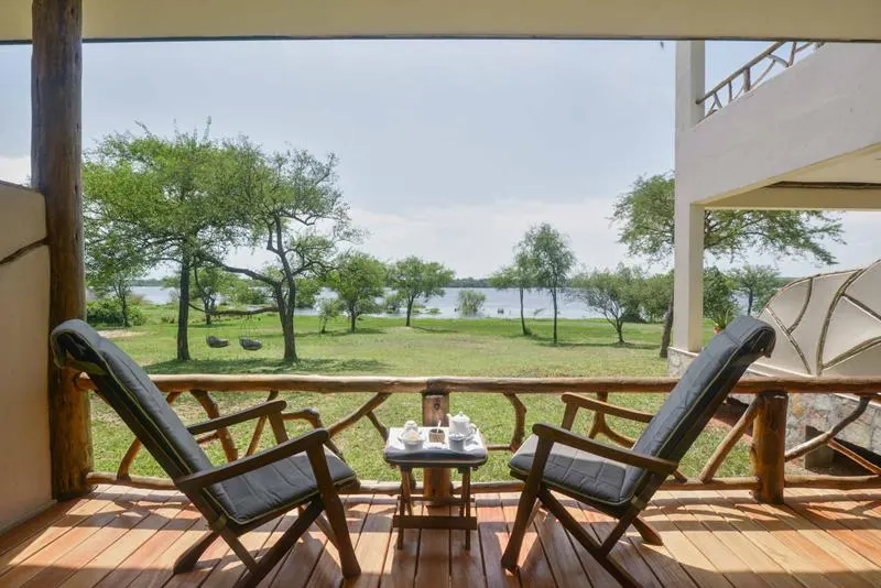 Veranda chairs looking towards the riverine landscape