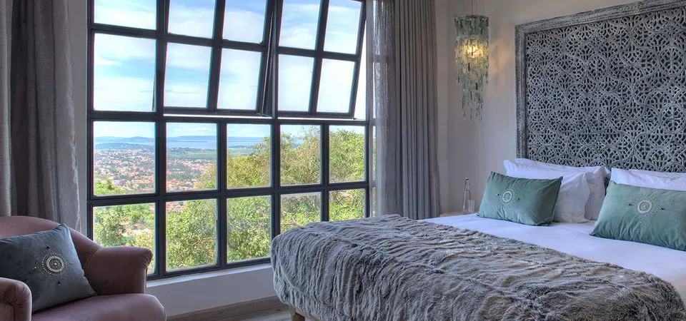 Bedroom with large window