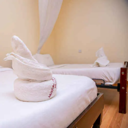 Museum View Hotel twin bedroom with netted beds