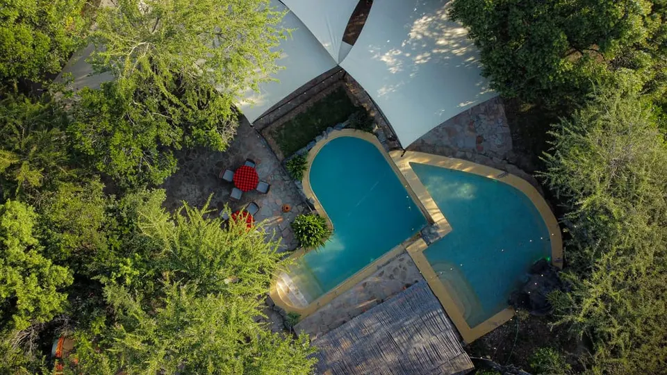 Drunken Elephant Mara shared pool aerial