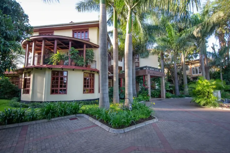 Hotel exterior and planted grounds