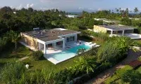 Pool villa and grounds from above