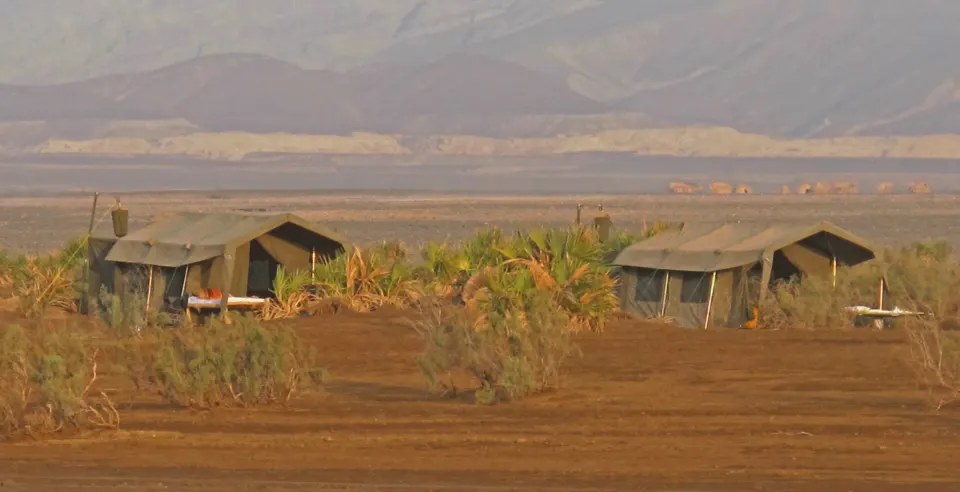 Danakil mobile camp layout in the landscape