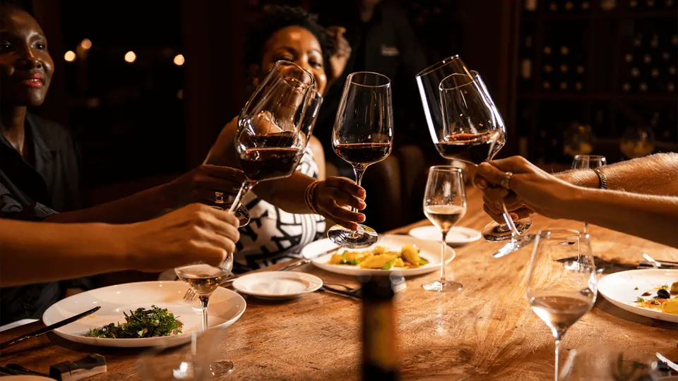 Nomad Beach Resort dining and wine setting