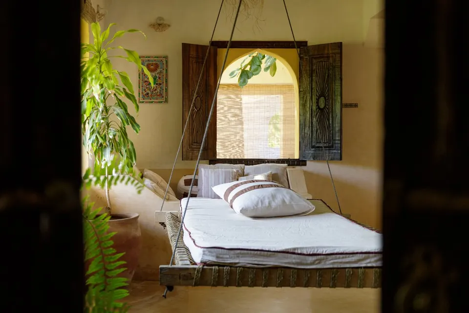 Waridi bedroom opening to the garden