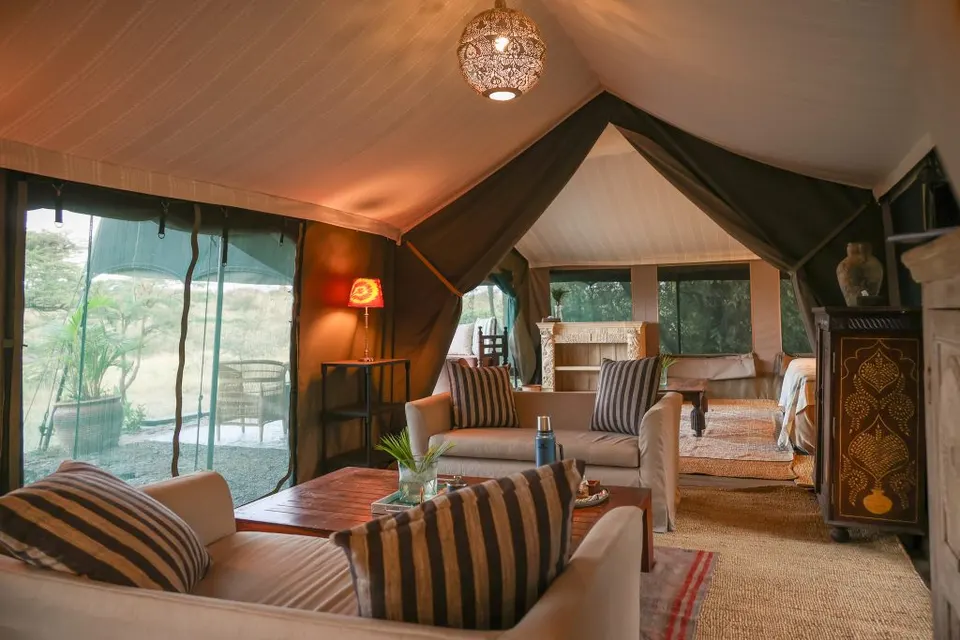 Tented lounge and seating