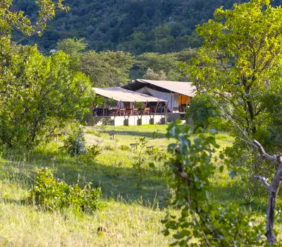 Entumoto camp building among the trees