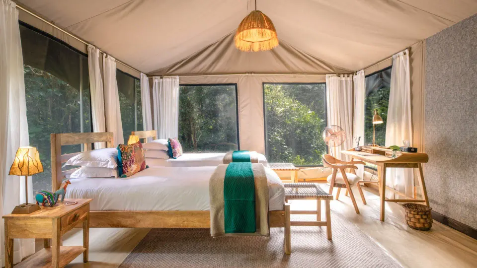 Rekero twin tent bedroom and seating