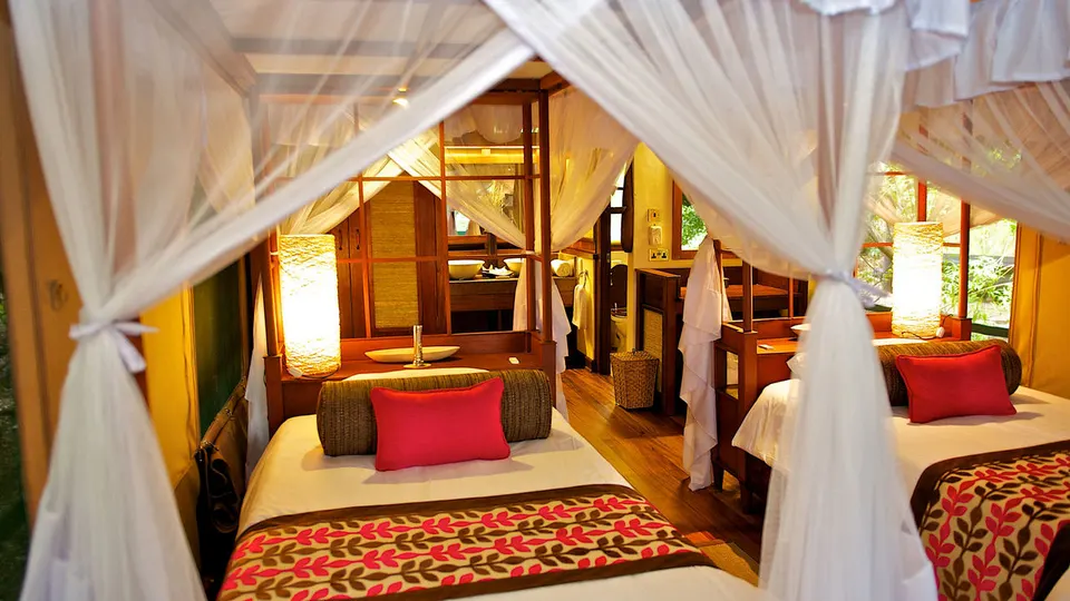Twin tent bedroom