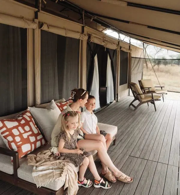 Awali tent veranda with seated guests