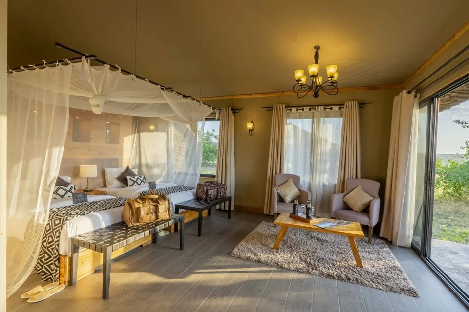 Suite living and sleeping area