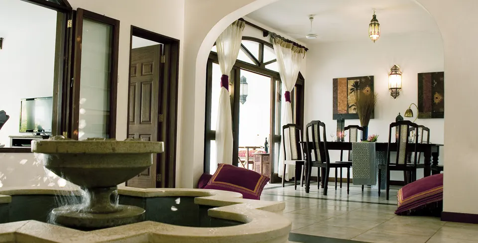 Three-bedroom villa living/dining space