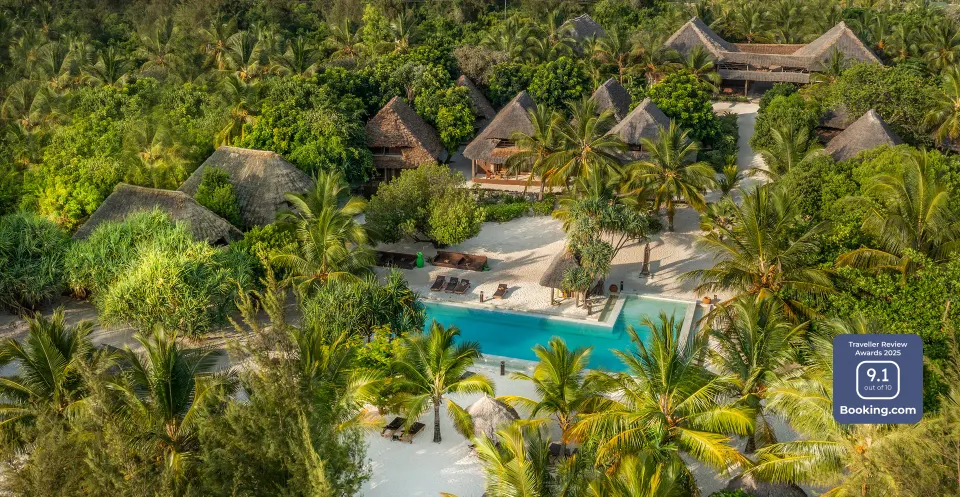 Mwezi grounds and pool from above