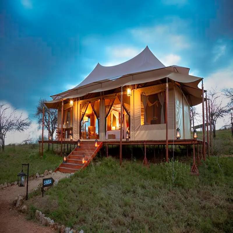 Raised tent exterior