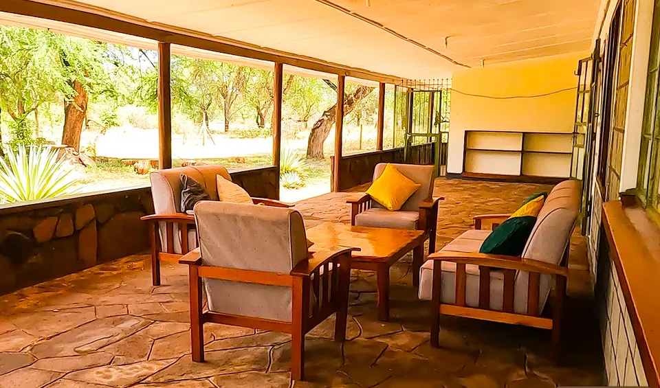 Covered veranda seating