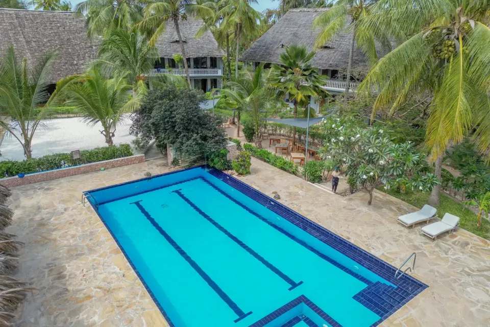 Swimming pool and room buildings