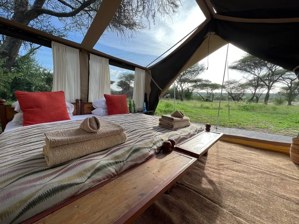 Little Green gauze-roof guest tent