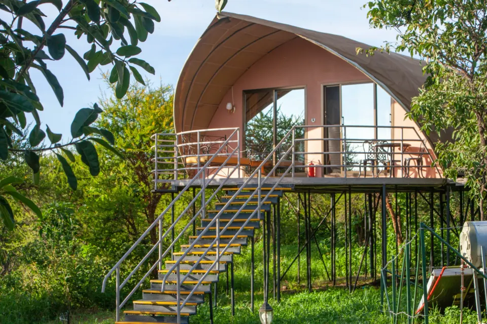 Raised arched tent and private veranda