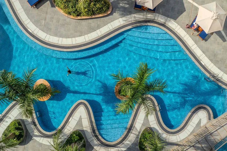 Glee Nairobi swimming pool, aerial view