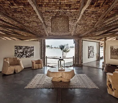 Chem Chem Lodge lounge with views through the open front