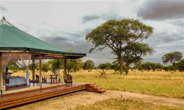 Tent and veranda facing the plains