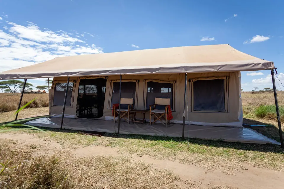 The outside of a guest tent at Mawe Tented Camp
