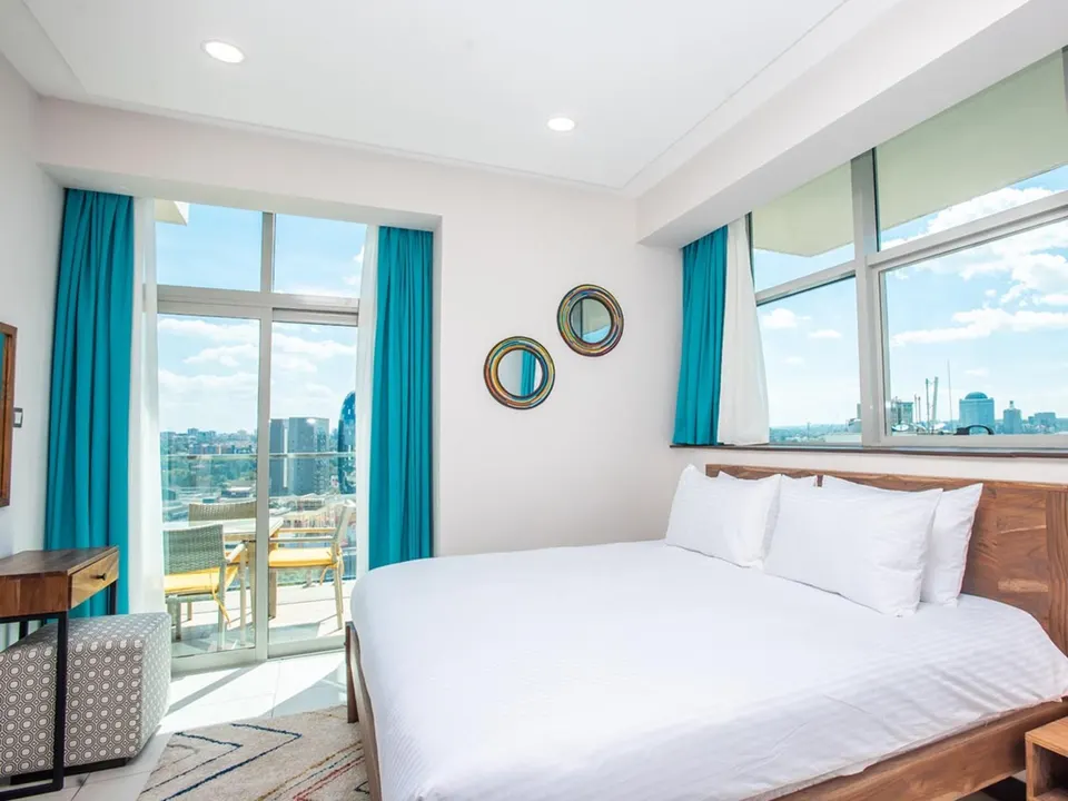 Apartment bedroom with balcony