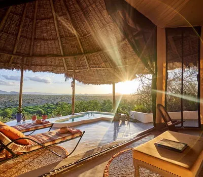 Sasaab suite veranda and private plunge pool