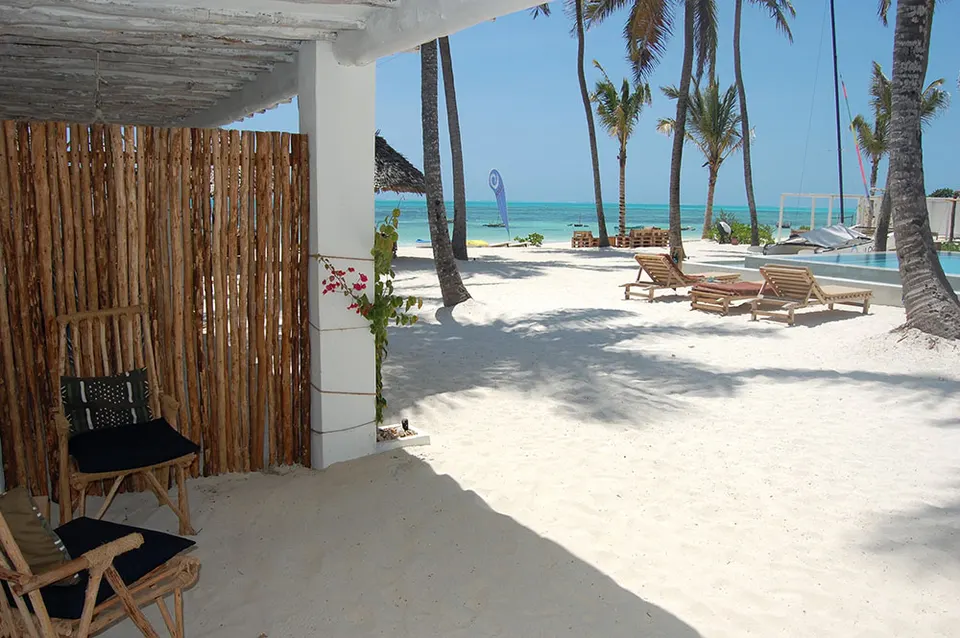 Beach-facing bar and terrace