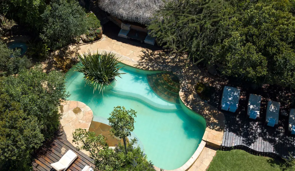 Enasoit Pool House swimming pool, aerial view