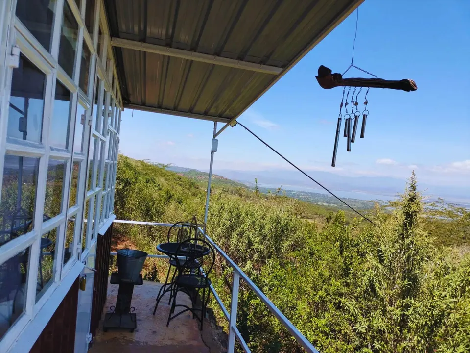Lemon Valley cabin patio and hillside outlook