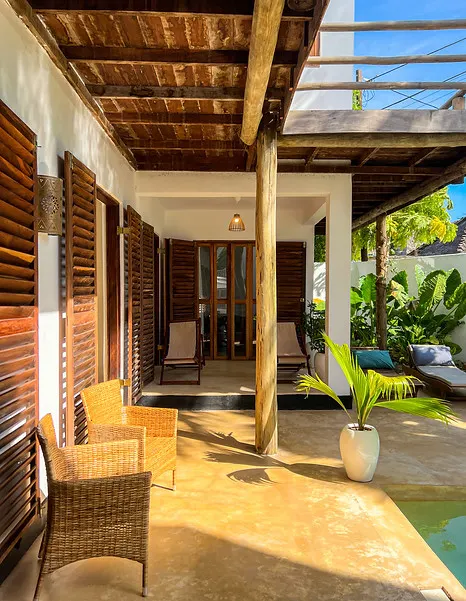 Covered veranda seating