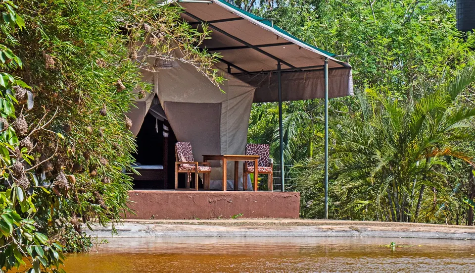 Bora Bora Double Bed Tent veranda and exterior