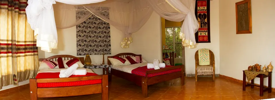 Euphorbia Safari Lodge bedroom with two beds