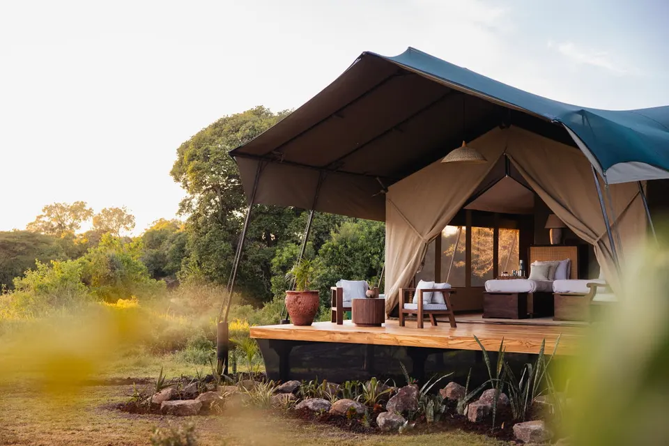 Refreshed family tent veranda
