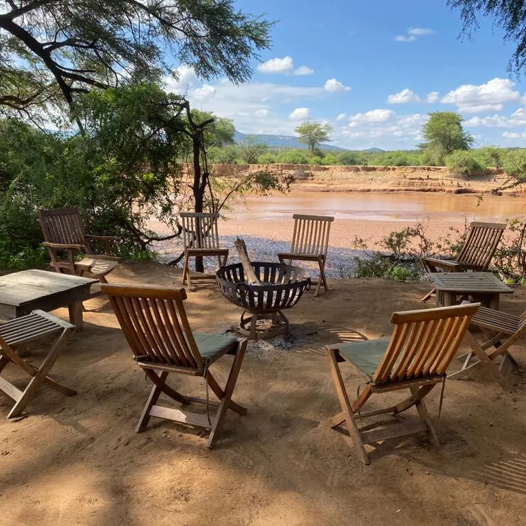 Lion King Bush Camp riverside sitting area