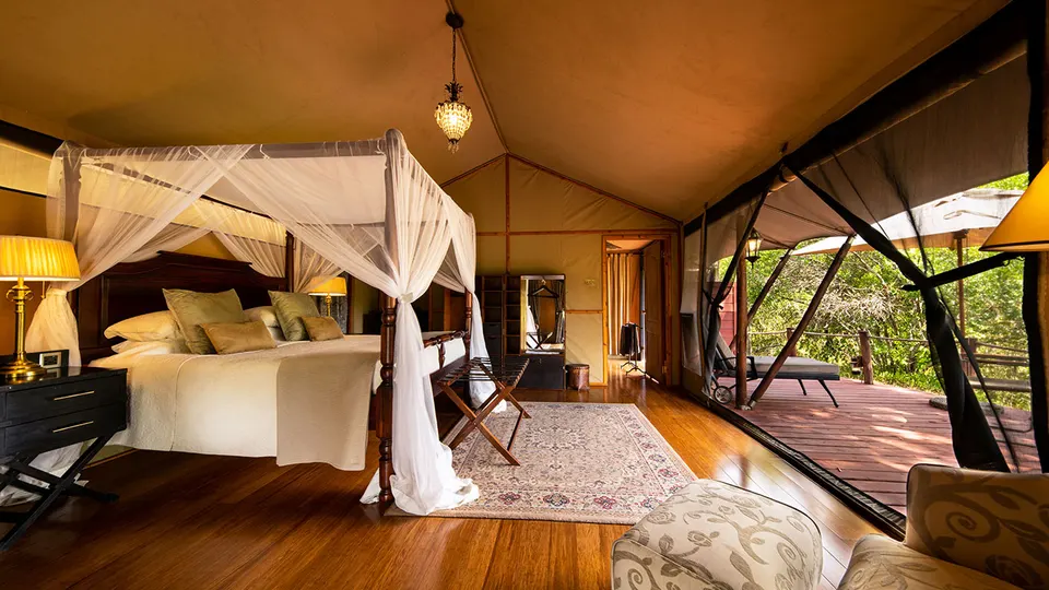 Sand River Masai Mara double tent bedroom