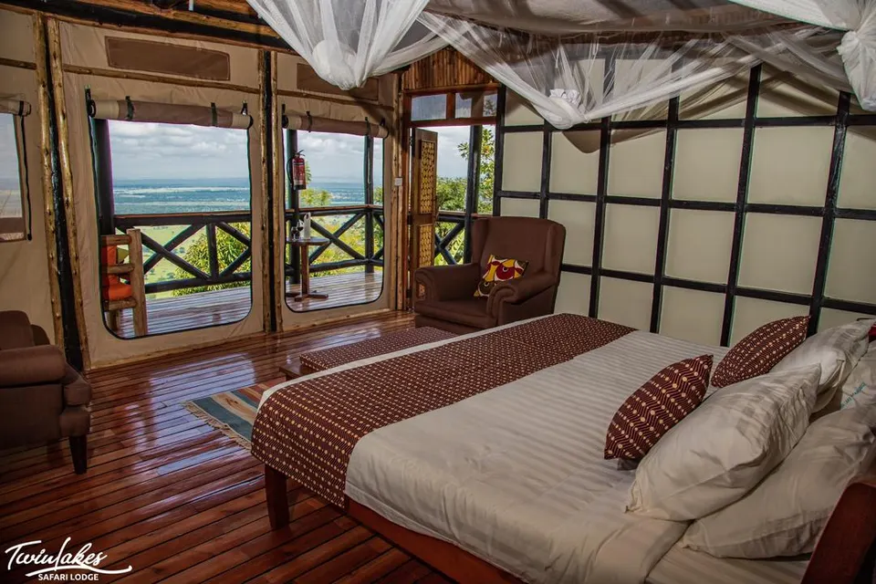 Twin-bed cottage interior