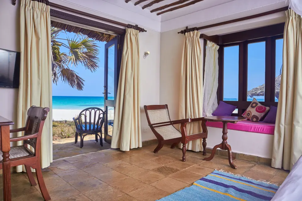 Jacaranda Indian Ocean Beach Resort room looking towards the ocean