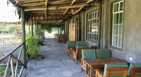 Shared veranda and dining seating