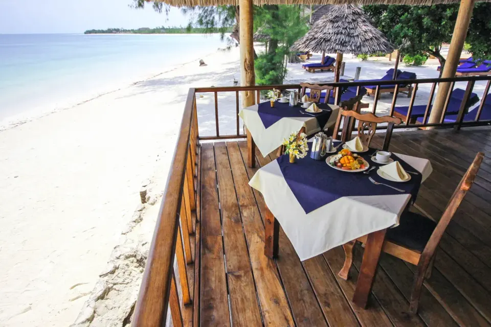 Beachfront restaurant deck