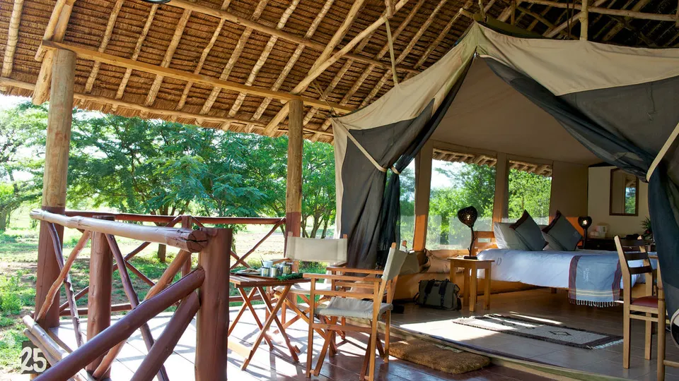 Voyager Ziwani tent veranda and interior