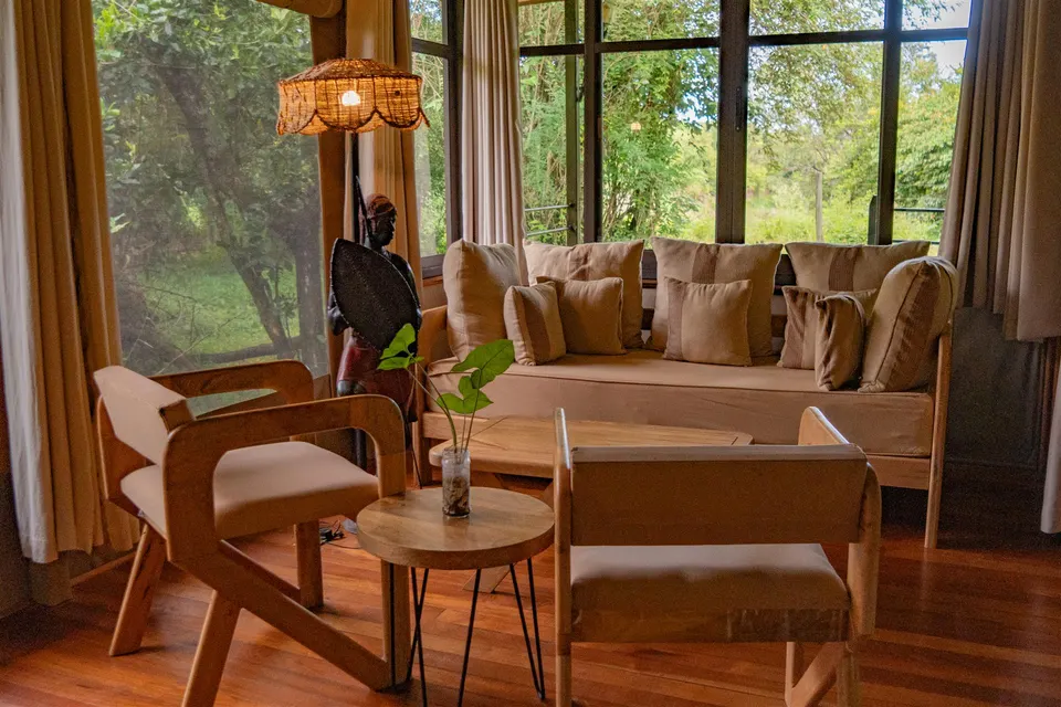 Ashnil Mara lounge seating and riverine outlook