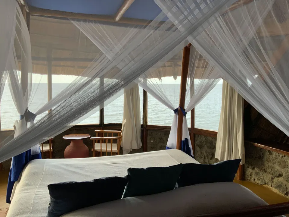 Mfangano Island Lodge Room 1 bedroom and netted bed